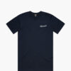A product photo of the Manual Diner t-shirt in navy. Showing the front print.