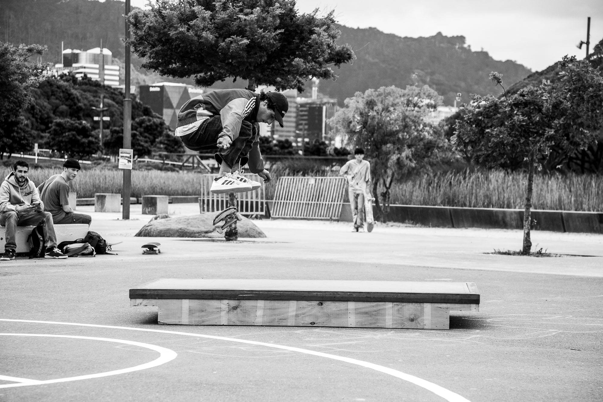 Skateboarding at the Manual Pad Jam event at Waitangi in October 2022 as part of Bowlzilla,