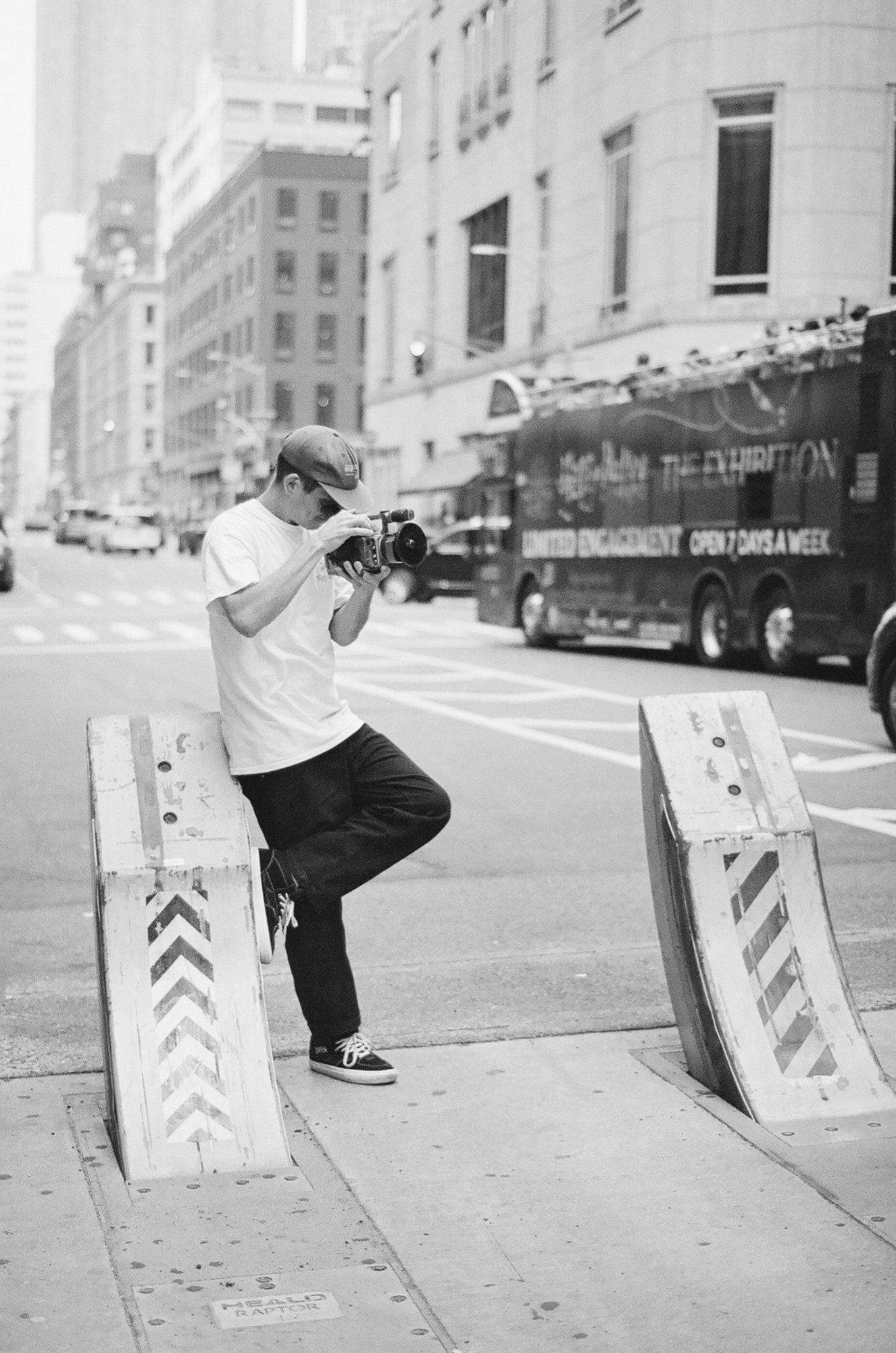 Josh Stewart, filming in NYC. Photo by Cole Giordano.