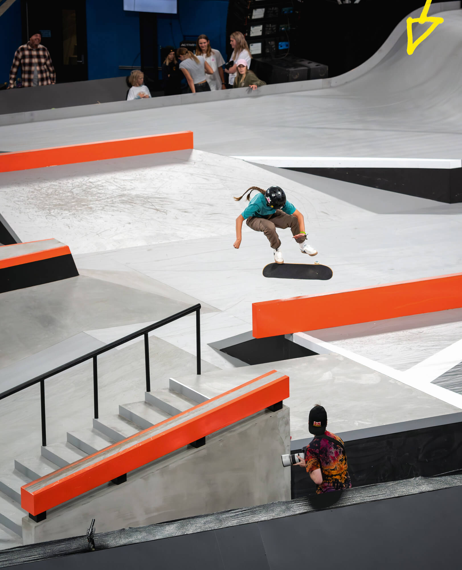 Jessica Ready doing a backside flip over a hip on the course at SLS Sydney. Photo by Brad Makatoa.