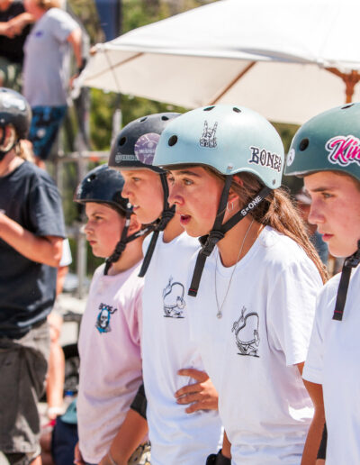 Women’s Open skaters watching on.