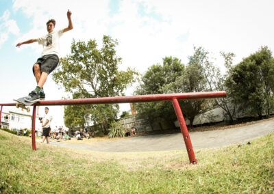 Ari Saffer, frontside feeble grind at the Tole Super Bowl 2025. Photo by Connor Hill.