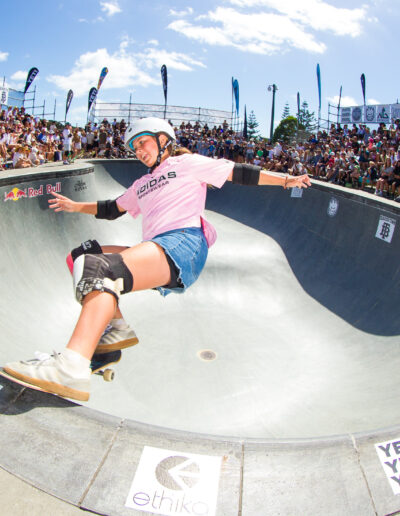Ignacia Munoz, frontside tailslide.