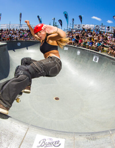 Yeva Butler, frontside tailslide.