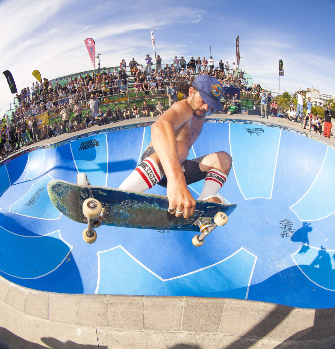 Bowman Hansen, frontside alley-oop hip transfer.