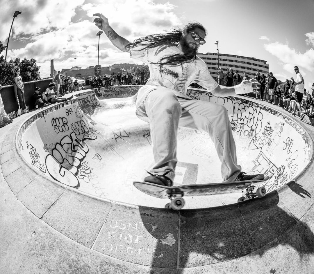 Kyle O’Regan, frontside 50-50.