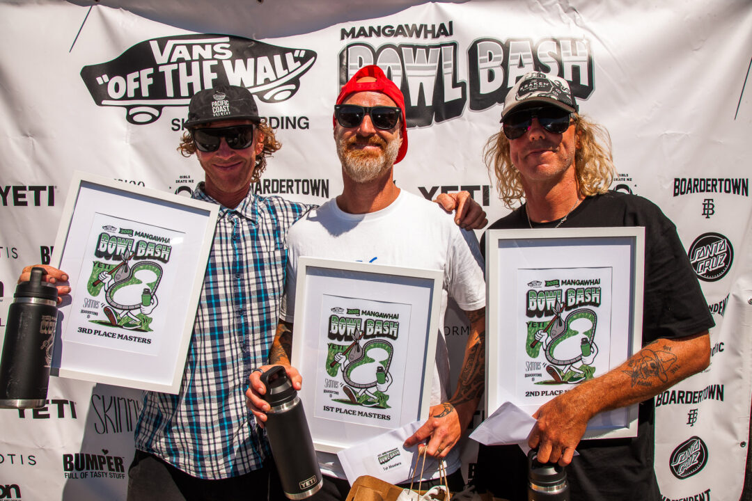 Masters winners: Von Griffin (3rd), Stephen Nickolls(1st) and Leigh Mackenzie (2nd).
