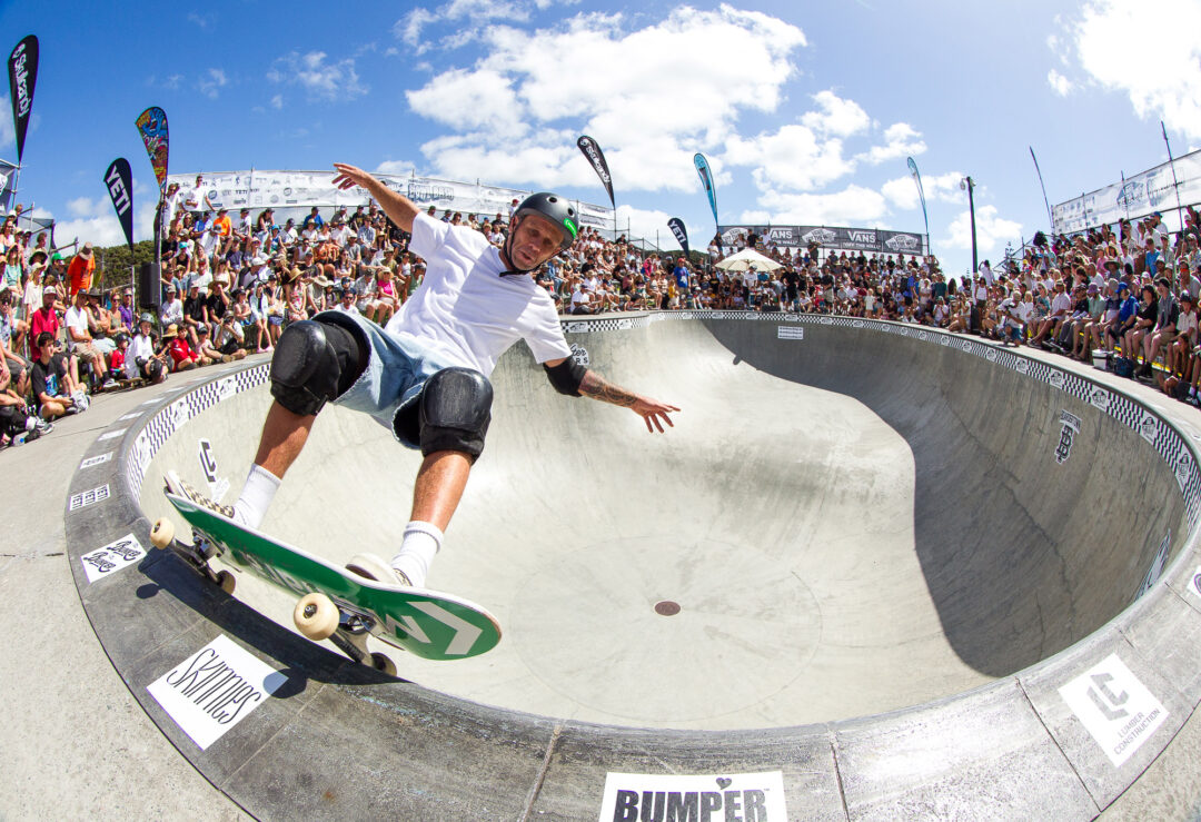 Hayden McDermott, frontside 50-50 grind.