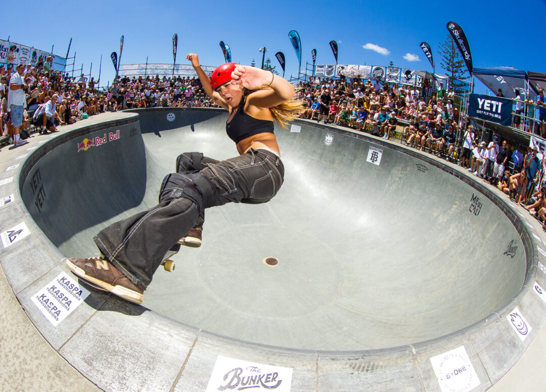 Yeva Butler, frontside tailslide.