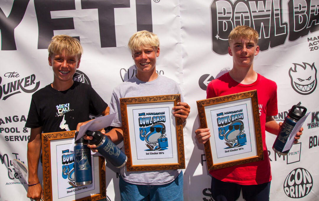 Under 16 Winners: Sage Freeman (2nd), Monty Graham (1st), and James Mulder (3rd).