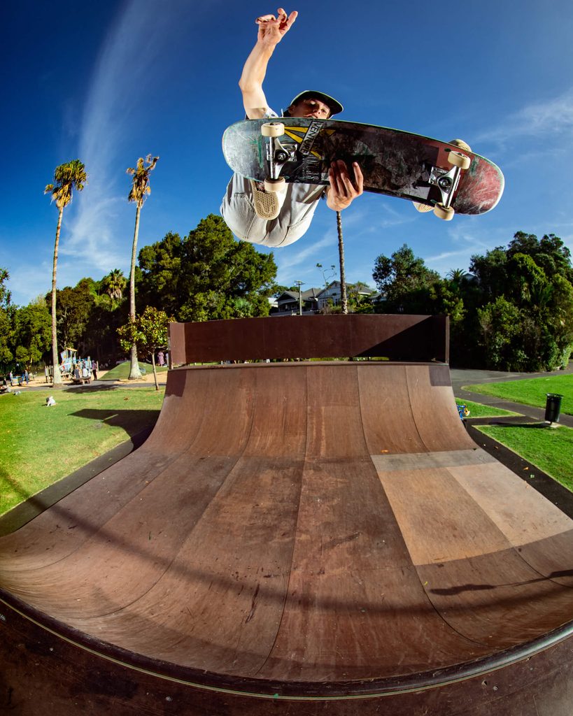 Frontside melon. Photo by Kingsley Attwood.